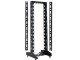 BNET 19 INCH 2 POST OPEN RACK 42U 600W WITH CASTORS, FEET, 2 VERTICAL CABLE MANAGER, BLACK 9005